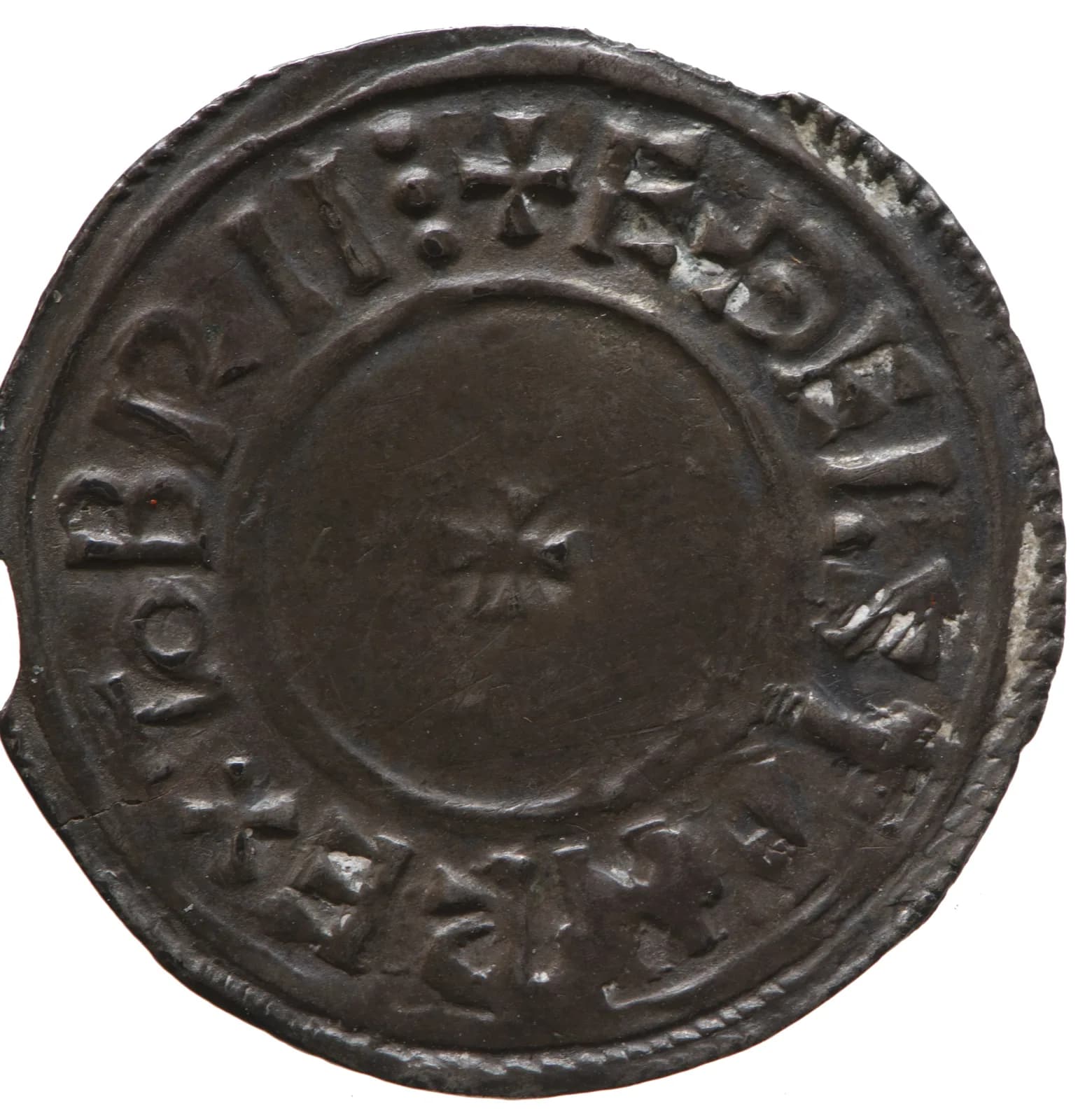 Silver penny of King Æthelstan inscribed EDELSTAN REX